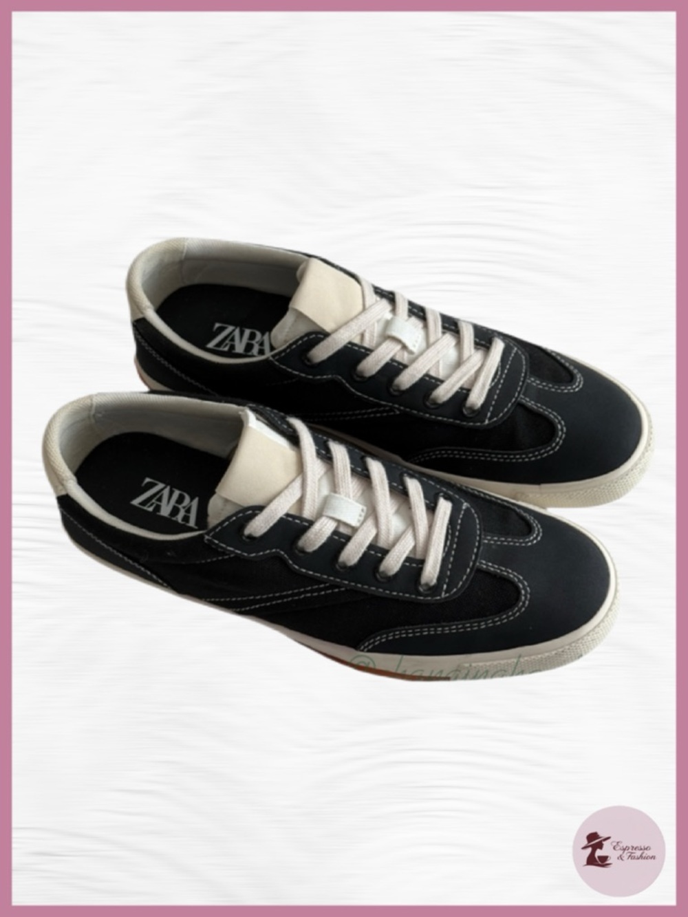 ZARA Black Lace-Up Casual Sneakers